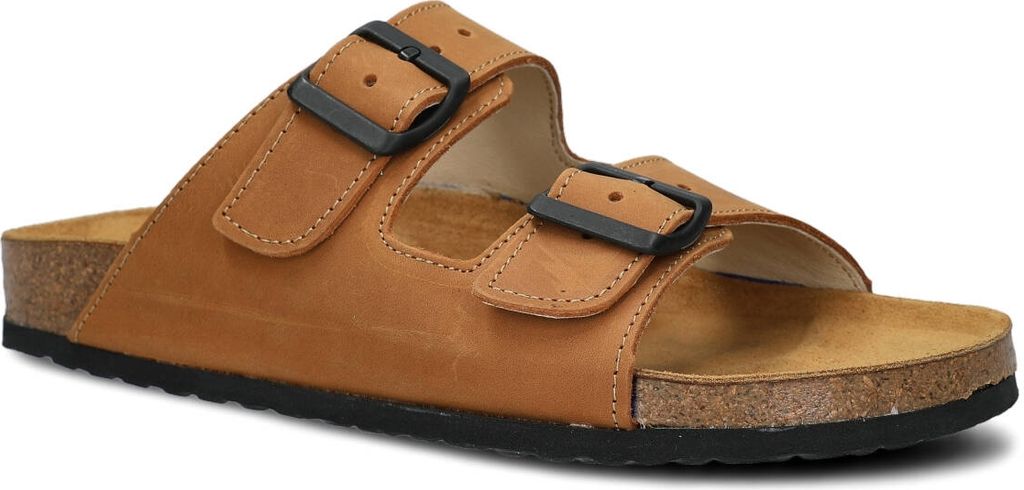 NAGABA Hausschuhe Damen Echtleder, Einlegesohne Leder, Braun, 37