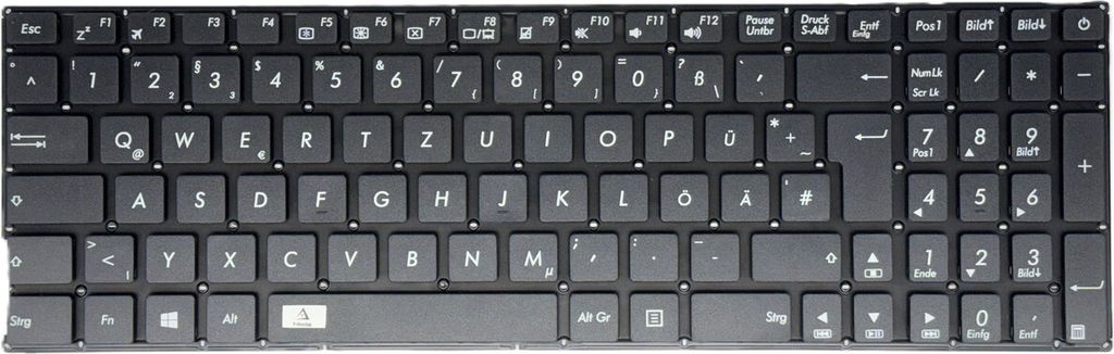 DEUTSCHE - Schwarz Tastatur Keyboard ohne Rahmen kompatibel für Asus X540Y, X540YA