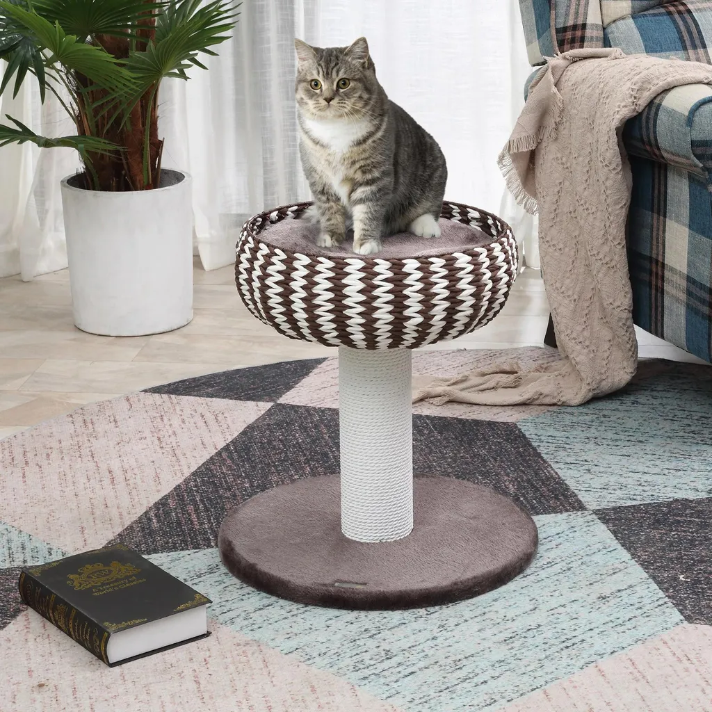 Arbre à chat 4 niveaux pour appartement, zone de repos et de griffage