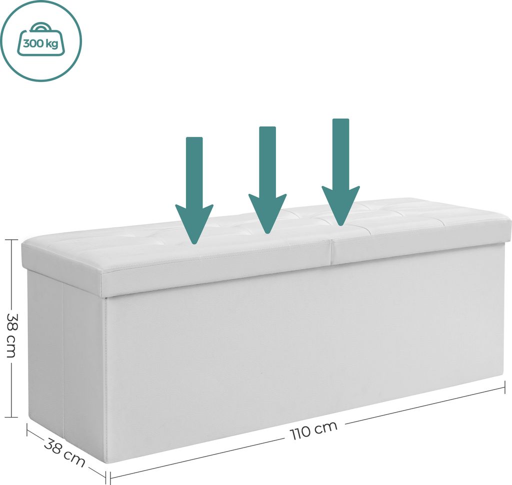 SONGMICS Sitztruhe, 120L,Sitzhocker, faltbar, mit Produktbild 5