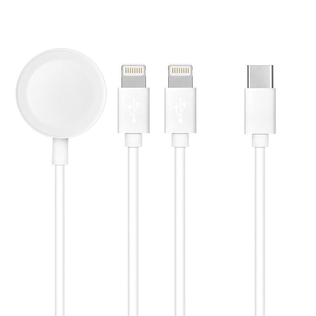 Kabel Typ C 3in1passend für iPhone Lightning 8-Pin + iPhone Lightning 8-Pin + Apple Watch 3W 1A C3168 weiß