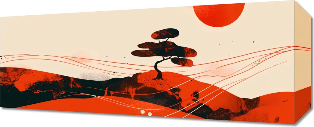 Quadro Moderno Paesaggio Deserto Rosso 50x20 - Arredo Casa e Ufficio - 1