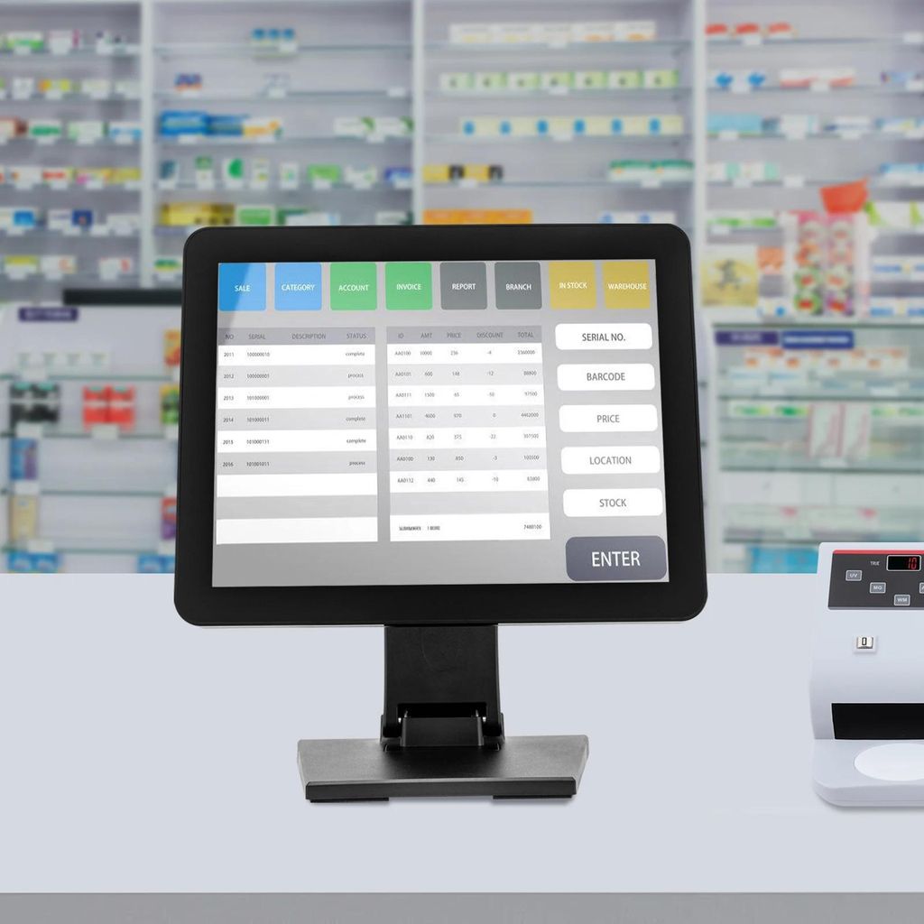 Kassensystem POS Touchscreen Monitor - H1503 - Display 38,1 cm LCD - Kapazitiver 10‐Punkt - Auflösung 1024x768 4:3 - Anschlüsse HDMI/VGA/USB - ...