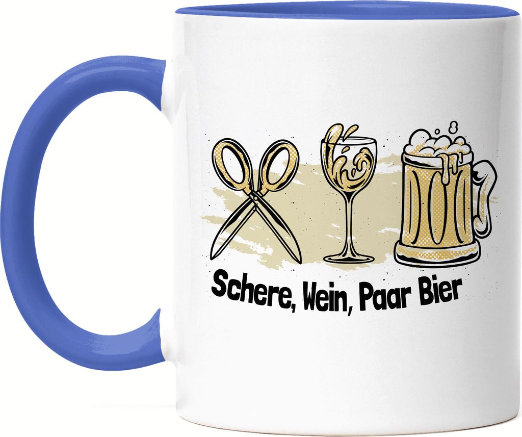 Schere Wein Paar Bier Tasse Blau Feierabend Wein Bier Prost Flasche Stein Papier Bierchen Alkohol Party Feier