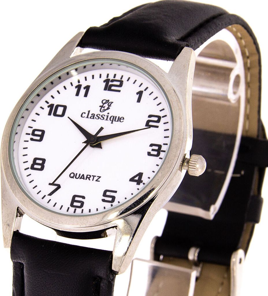 Classique Herrenuhr mit Kunstlederionsarmband Produktbild 