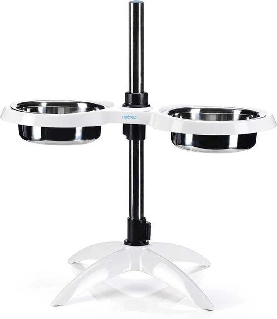 Double gamelle surélevée pour chien 1,6L en inox avec système anti-fuite
