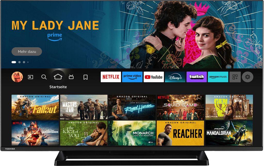 Toshiba 43 Zoll Fernseher Fire TV (4K UHD Smart TV, Dolby Vision HDR, Triple-Tuner, Alexa Built-In)