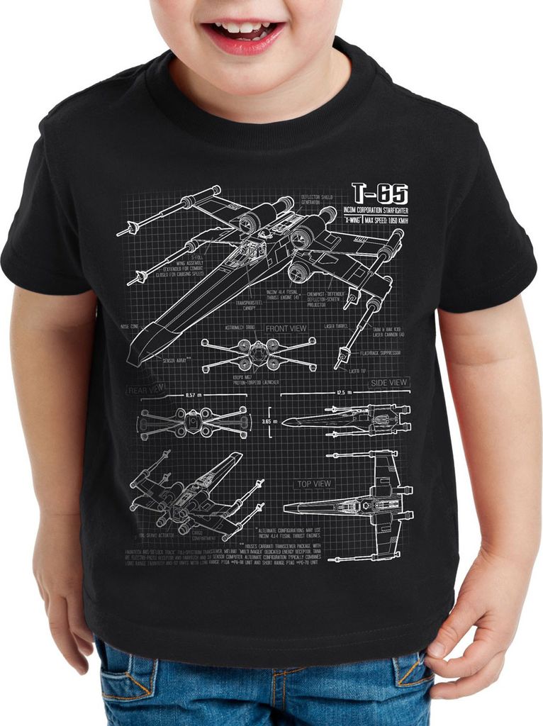 style3 X-Wing Kinder T-Shirt blaupause t-65
