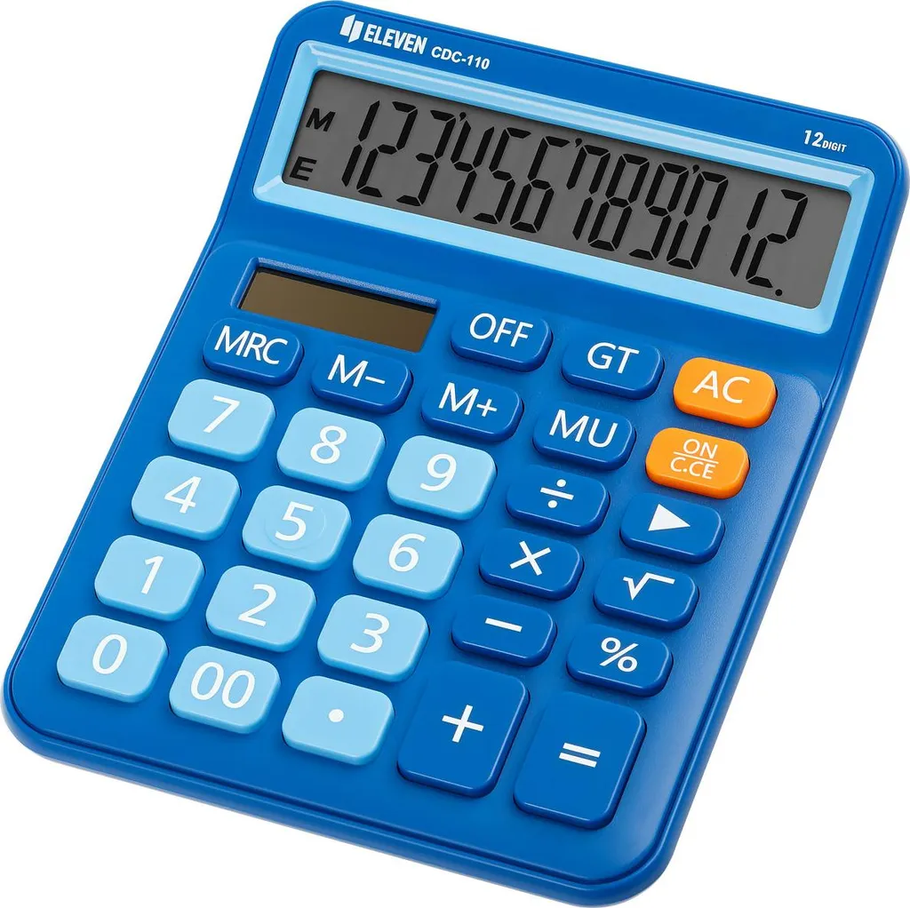 Calculatrice Eleven CDC-110BLE bleue à double alimentation solaire
