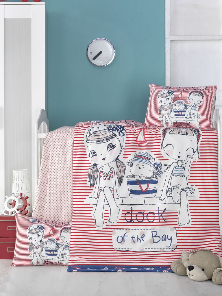 L'Essentiel Linge de Maison, Two Girls, Baby-Bettbezug-Set, Weiß, 100 x 150 cm