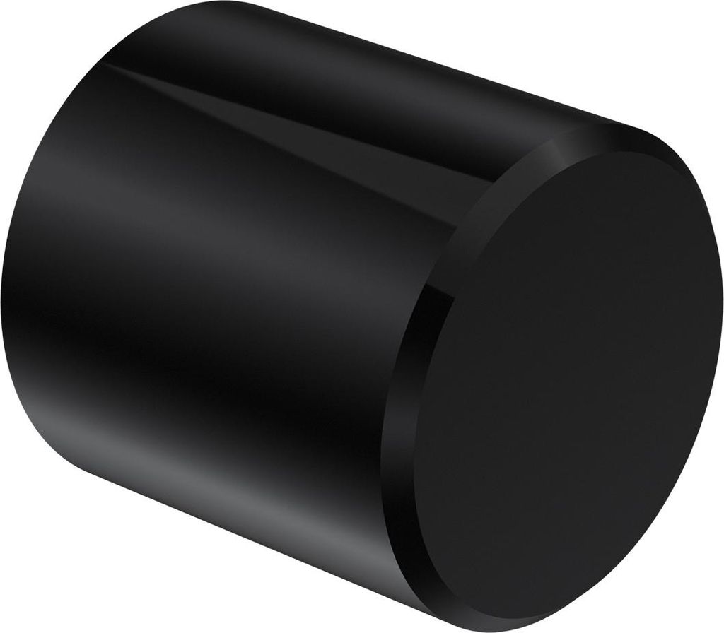 Interdeco Endstücke / Zierabschlüsse für Gardinenstangen mit 20 mm Ø Schwarz, Typ Santo (Kappe), Pack. 2 Stück