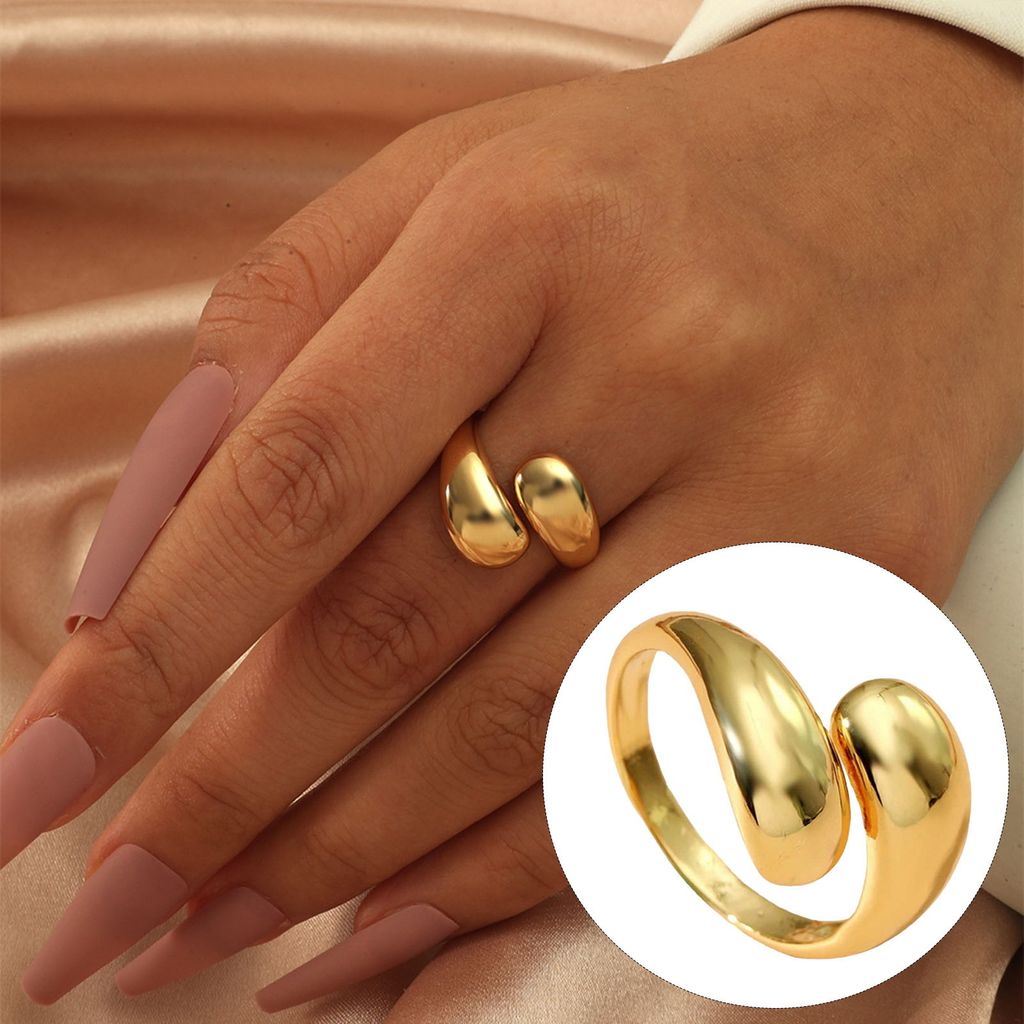 Frauen Ring Offen Einstellbar Unregelmäßig Galvani Einfarbig Edelstahl Metall Geburtstag Geschenk Pendeln Knuckle Ring Finger Schmuck