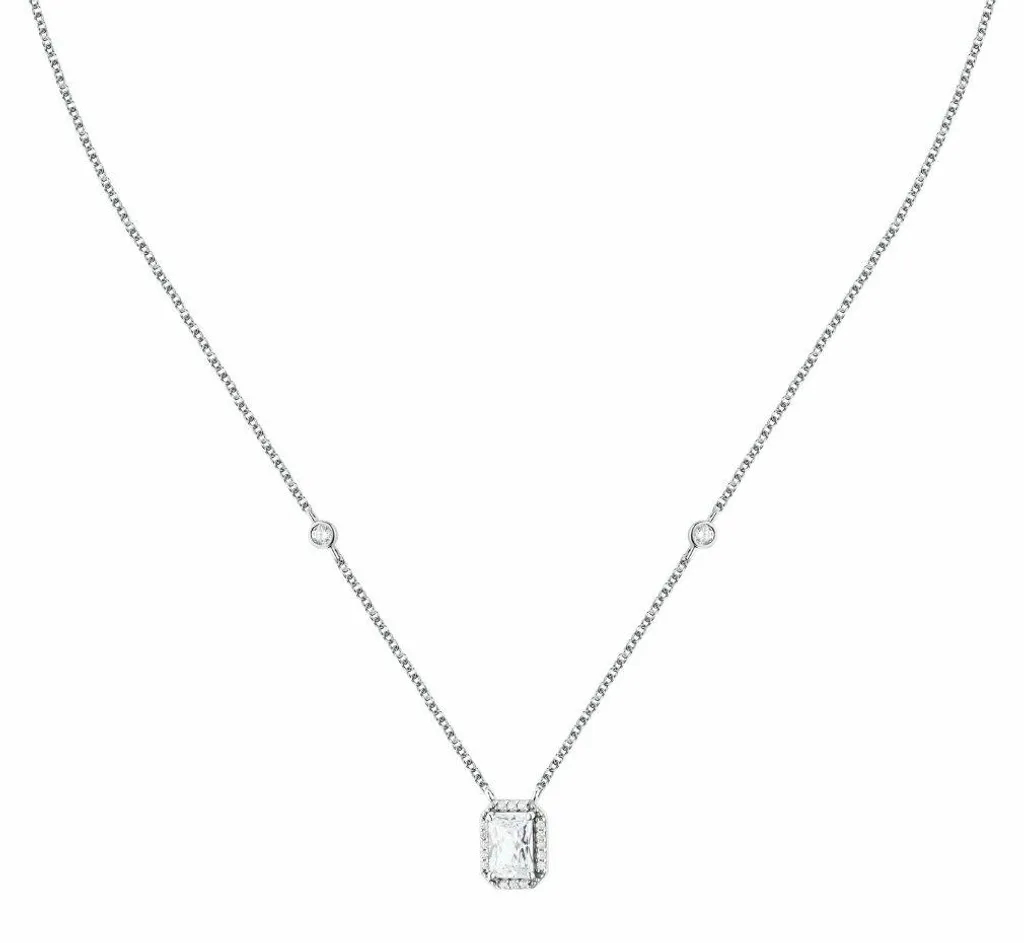 Collier en argent Tesori SAIW316 avec zircons clairs scintillants
