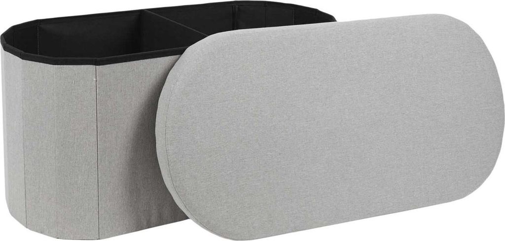 HowHomely Puff grau Sitzhocker 76 x 38 x 38 cm Pouffe