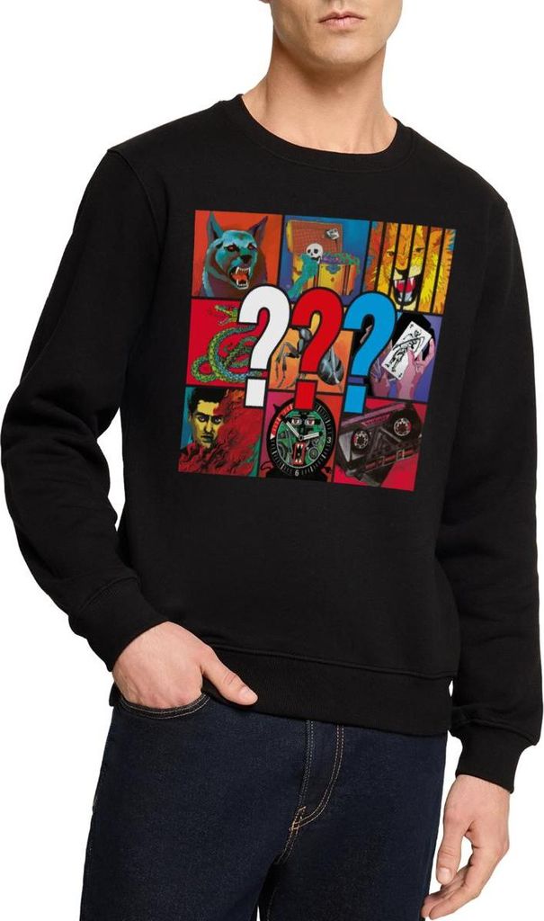 Spreadshirt Die Drei Fragezeichen Covermotive Herren Premium Pullover, XXL, Schwarz