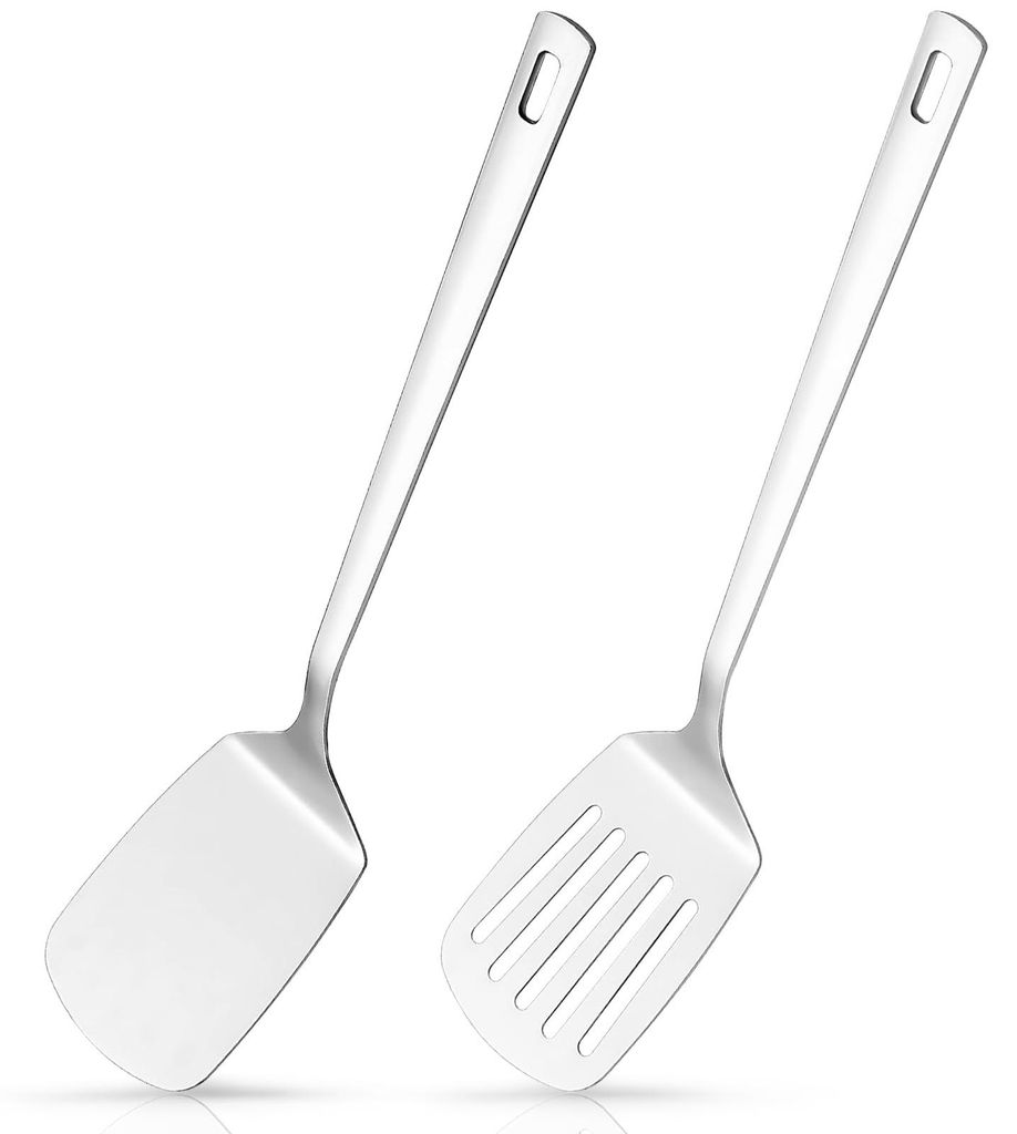 Spatelset aus Edelstahl – Metallwender, ideal für Eier, Fisch und Pfannkuchen – spülmaschinenfest
