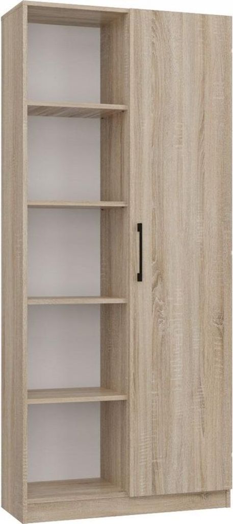 Halboffenes Bücherregal RD-80 mit 10 Regalen – Moderner Stauraum | Farbe: Sonoma-Eiche