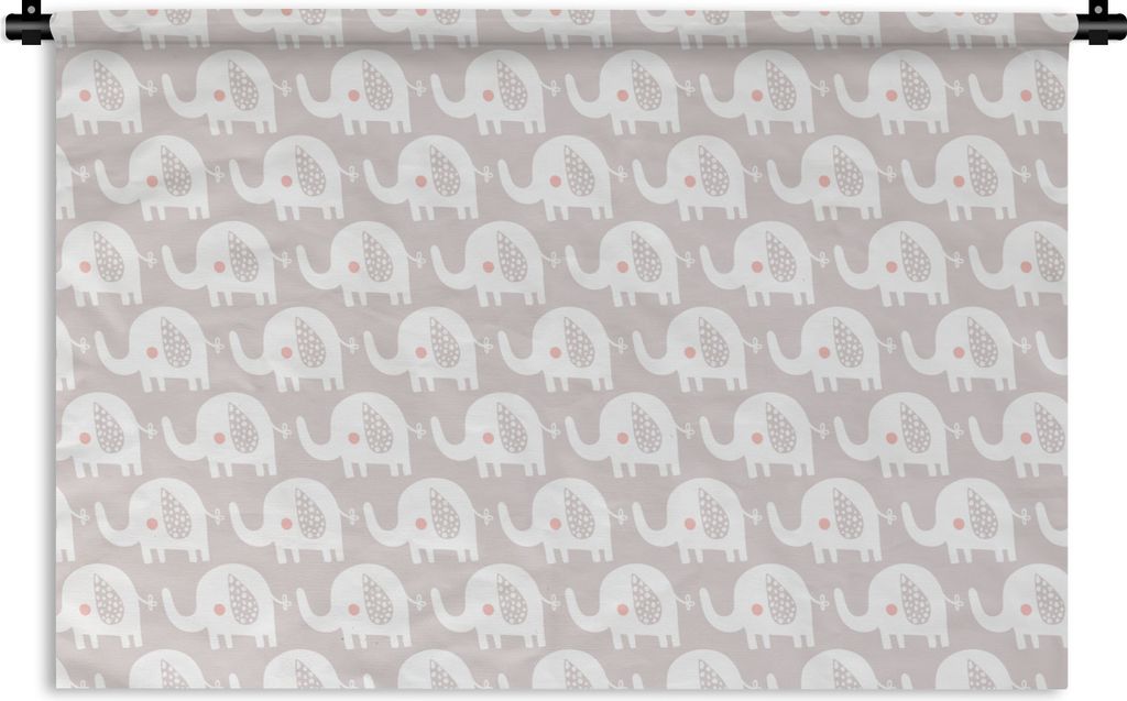 MuchoWow Wandteppich Wandbehang Elefant - Design - Punkte 150x100 cm Tapisserie Dekoration Wandtuch - Waschbar - Tapisserien - Wand-Decke
