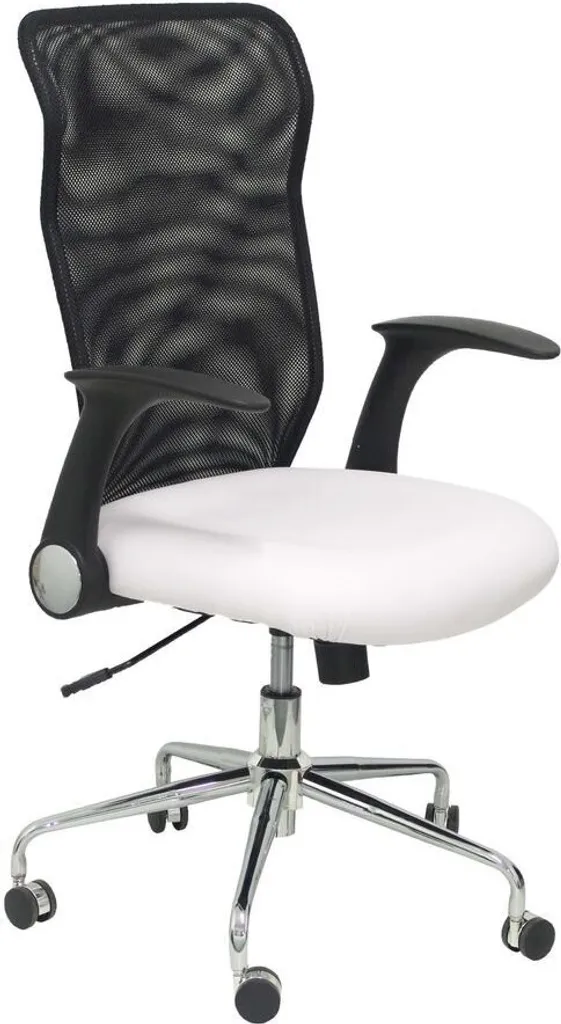 Chaise de bureau ergonomique Minaya Piqu7 contre le mal de dos Blanc