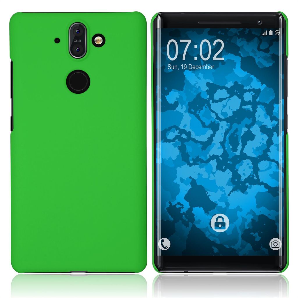 PhoneNatic Case kompatibel mit Nokia 8 Sirocco - Hülle grün gummiert Hard-case Cover