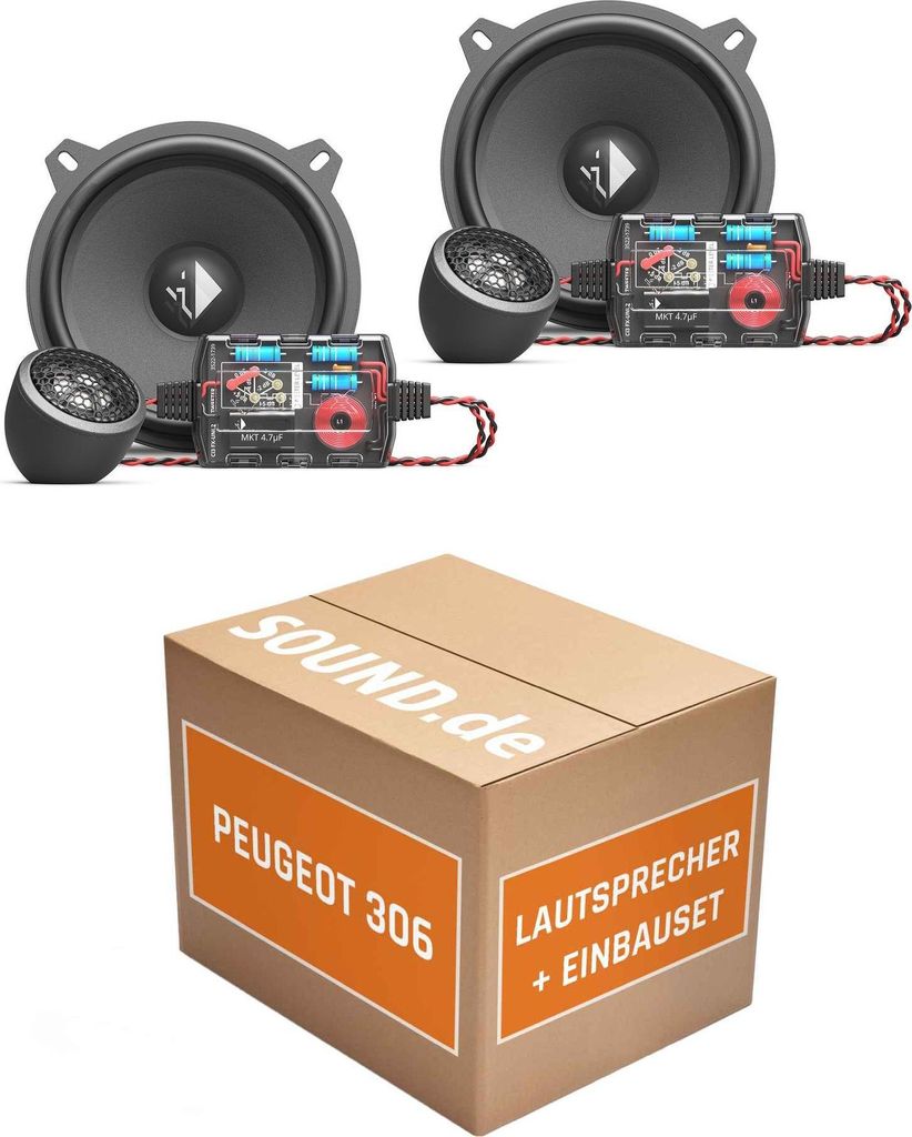 Lautsprecher Boxen Einbaupaket Front Helix Ci3 K130.2-S3 passend für Peugeot 306 | 2x Tief-Mitteltöner 2x Hochtöner