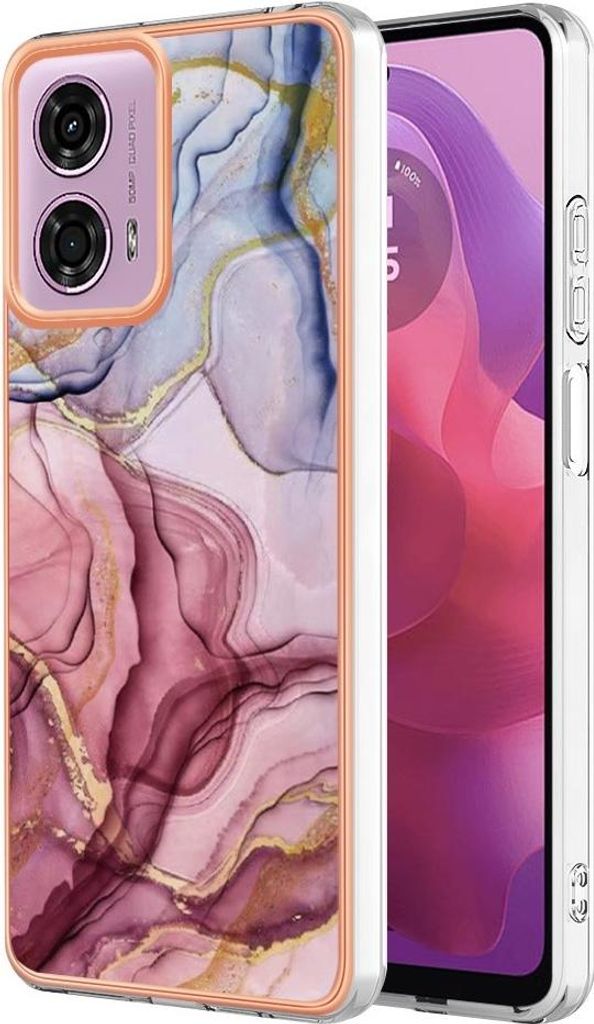 Motorola Moto G04(s) / G24 / E14 Hülle - Coverup Marmor Design TPU Back Cover - Violett