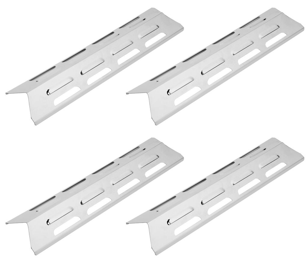 4-teiliges Set Edelstahl-Hitzeschutzplatten aus Edelstahl für Gasgrills und Öfen, Hitzeschutzbleche, Brennerabdeckungen, Zubehör