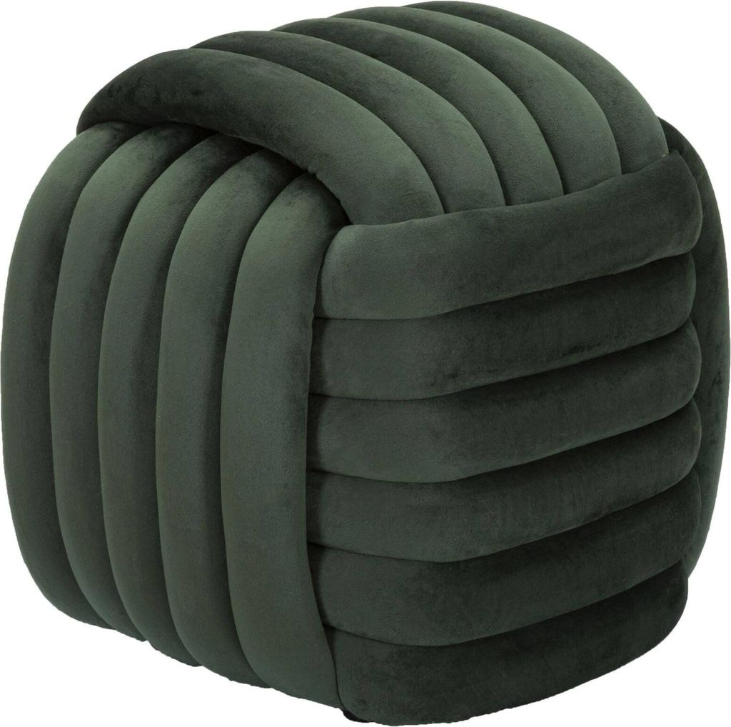 Dmora Pouf Karori 45x45x45 cm Grün Quadratisch
