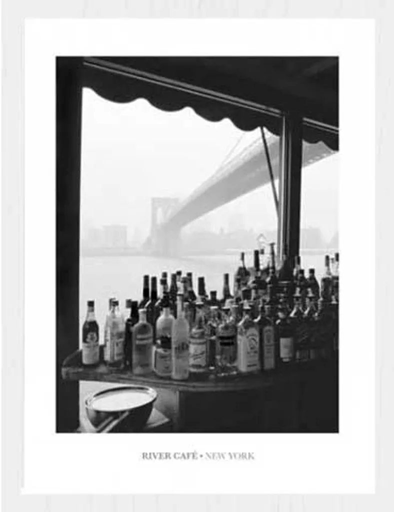 Tableau Décoratif New York River Cafe Cadre Blanc 40x50cm Shinsuke Art