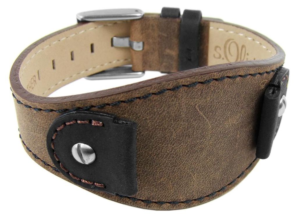 s.Oliver Unterlageband | Uhrenarmband 16mm | Leder braun Produktbild 
