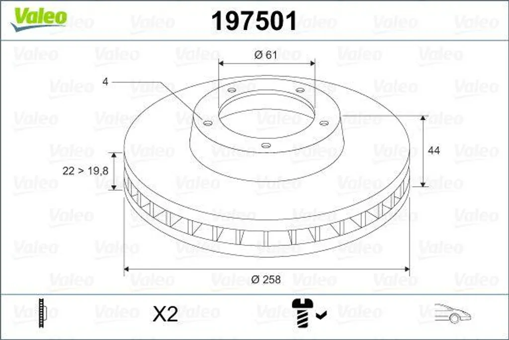 Disque de frein 402063149R haute résistance pour Dacia Sandero et Clio