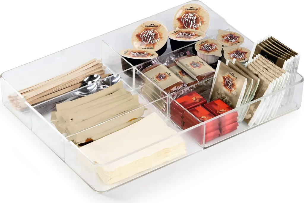 Caddy Coffee Point transparent Durable 338419 avec compartiments - 3