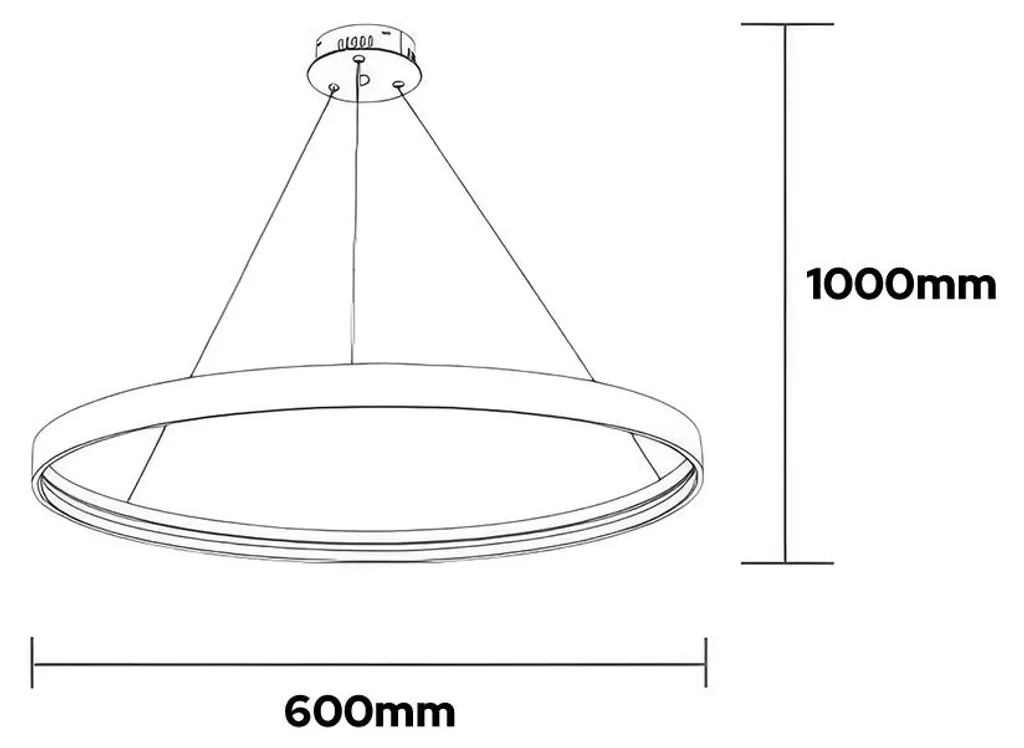 Suspension LED Salon et Salle à Manger Dimmable avec Télécommande 53W