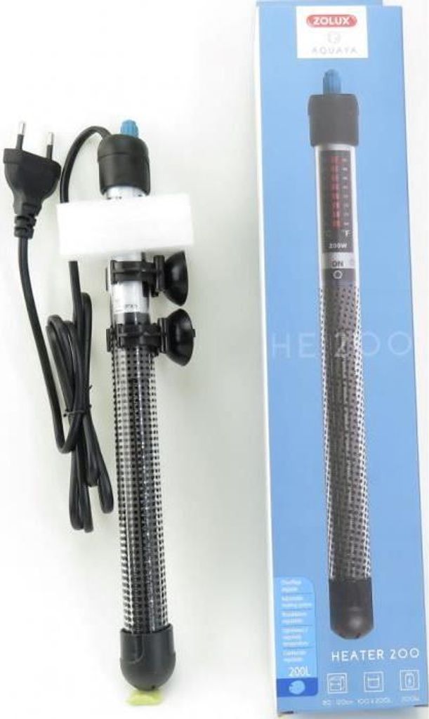 Aquarium Heizung, 200W, Einstellbare Temperatur bis 34°C, Schwarz, Meerwassergeeignet, 100-200 Liter