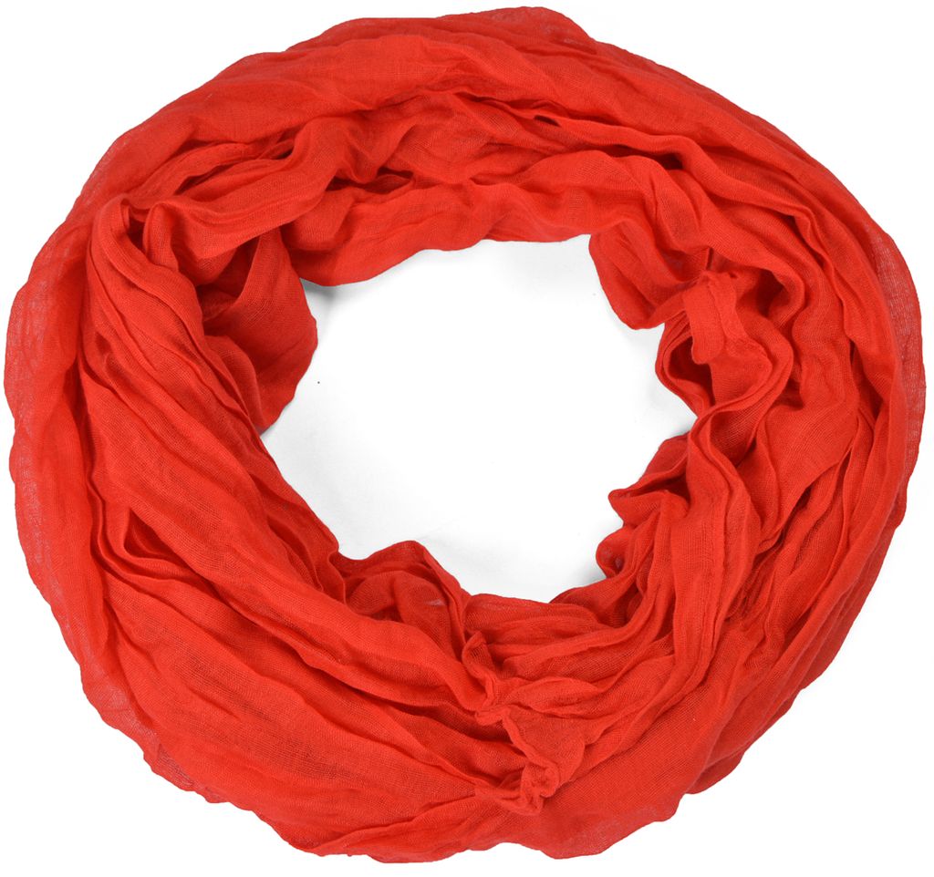 Crinkle Schal Rund Rot