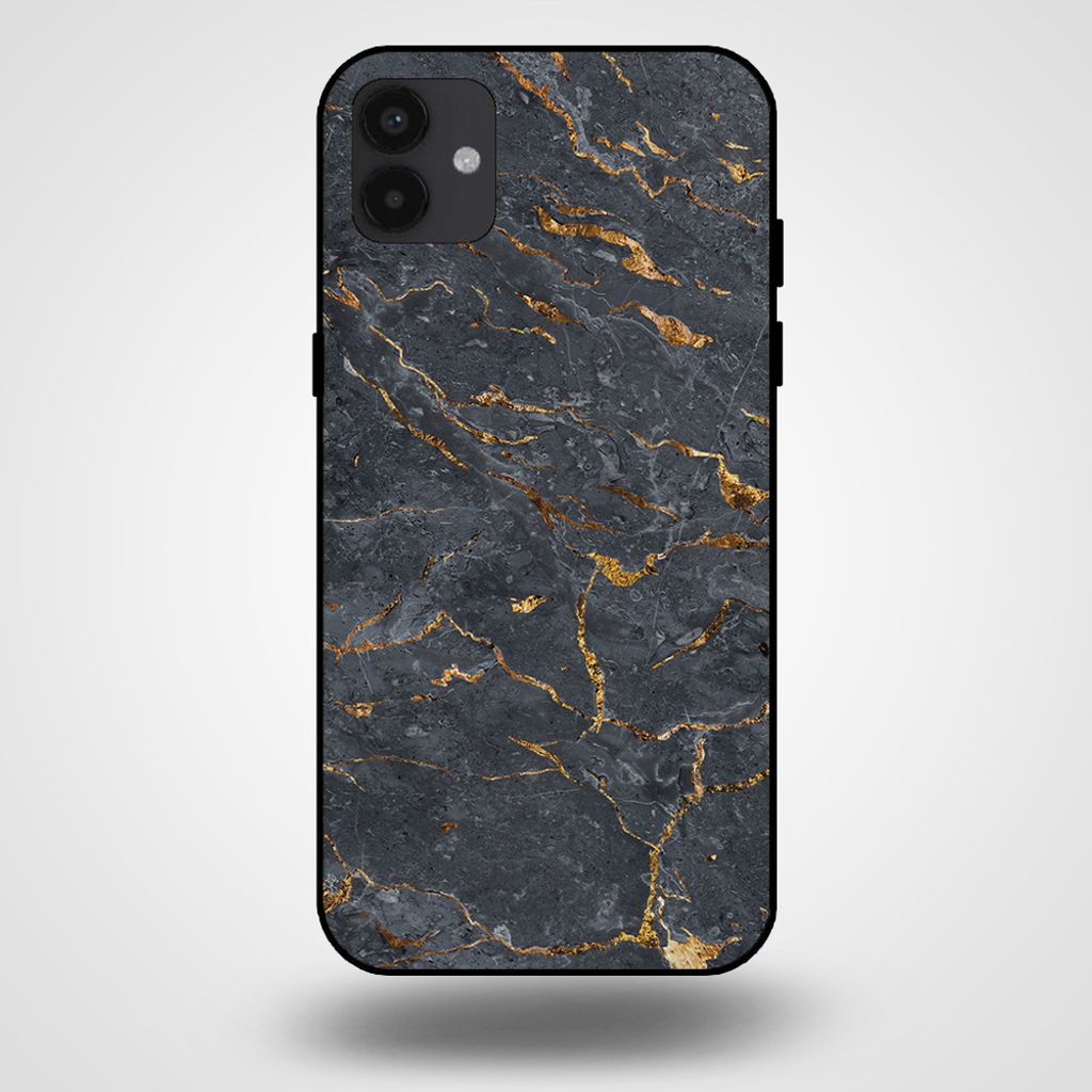 Smartphonica Handytasche für Samsung Galaxy A04 mit Marmordruck - TPU Rückseite Fall Marmor Design - Gold Grau
