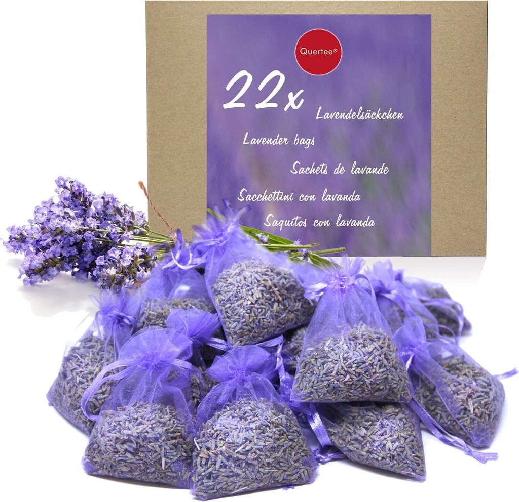 22x Lavendelsäckchen als Duftsäckchen - Lavendel als Mottenschutz gegen Motten im Kleiderschrank - Lavendel zum Schlafen und Entspannen