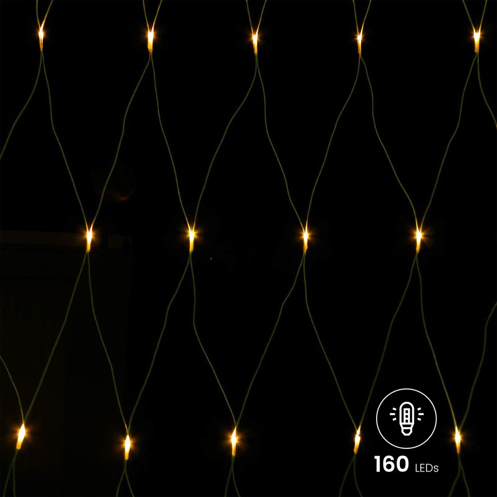 F-H-S LED-Lichternetz 160LED warmweiß IP 44 Außenadapter Produktbild 6