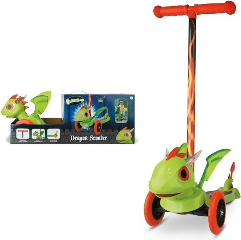 Trottinette Dragon 3D 25588 avec guidon ajustable et roues lumineuses