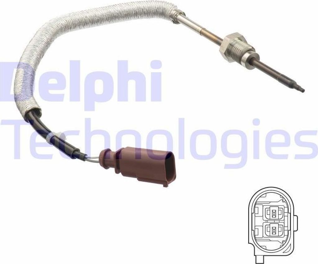 DELPHI TS30162 Abgastemperatursensor für AUDI A6 Avant (4G5, 4GD, C7) 250mm