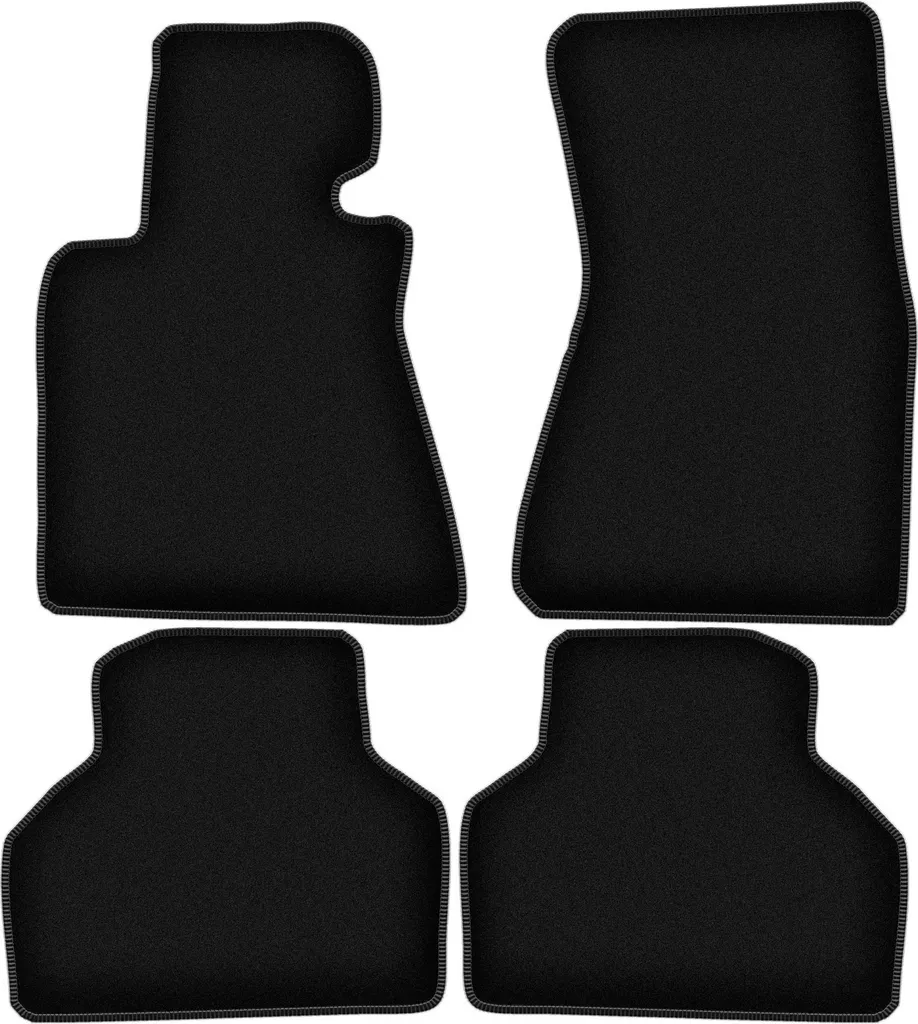 Tappetini BMW 7 E65 Velluto Nero - Set 4 Pezzi con Fissaggi Sicuri