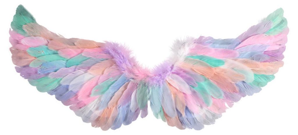 Engelsflügel für Kinder Mädchen Federengelsflügel Kostüm mit Stirnband Zauberstab Halloween Cosplay Party Verkleidungsaccessoires