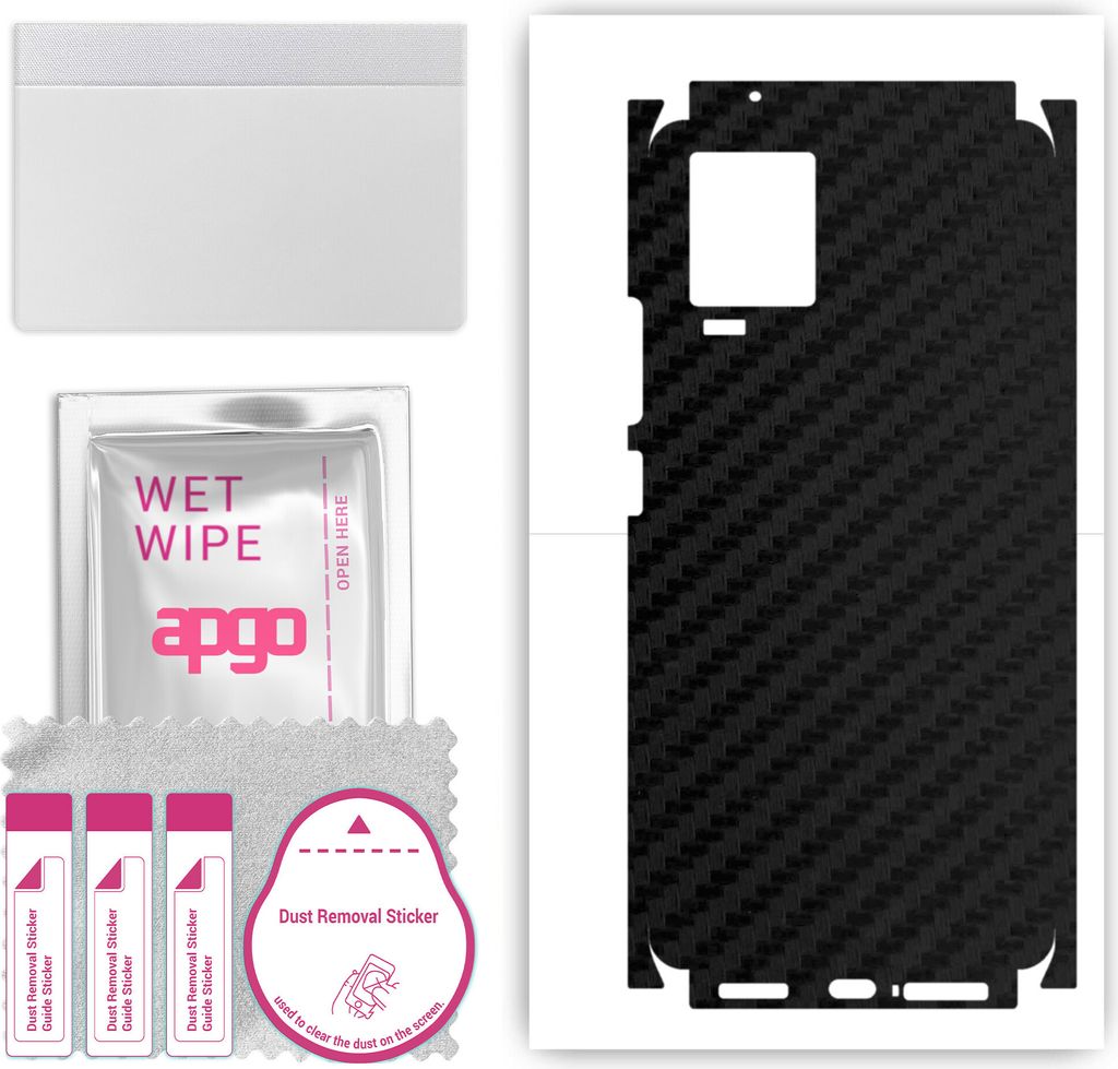 apgo Rückseite + Seiten Schutzfolie, Skin, kompatibel mit Vivo IQOO 7, Hinten Displayschutzfolie aus Vinylfolie, kratzfest, einfache Montage - Sch...