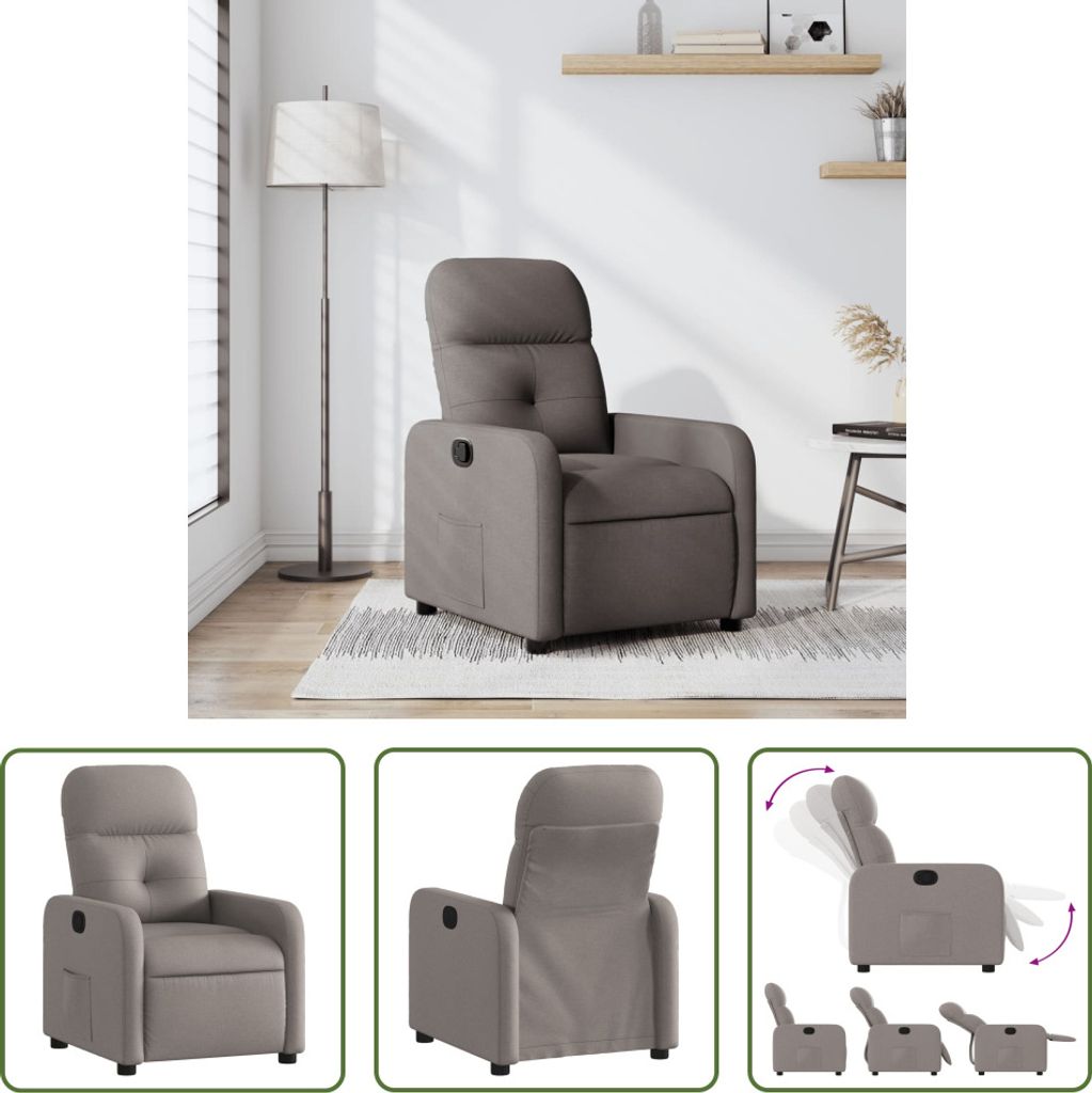 The Living Store Relaxsessel Taupe Stoff