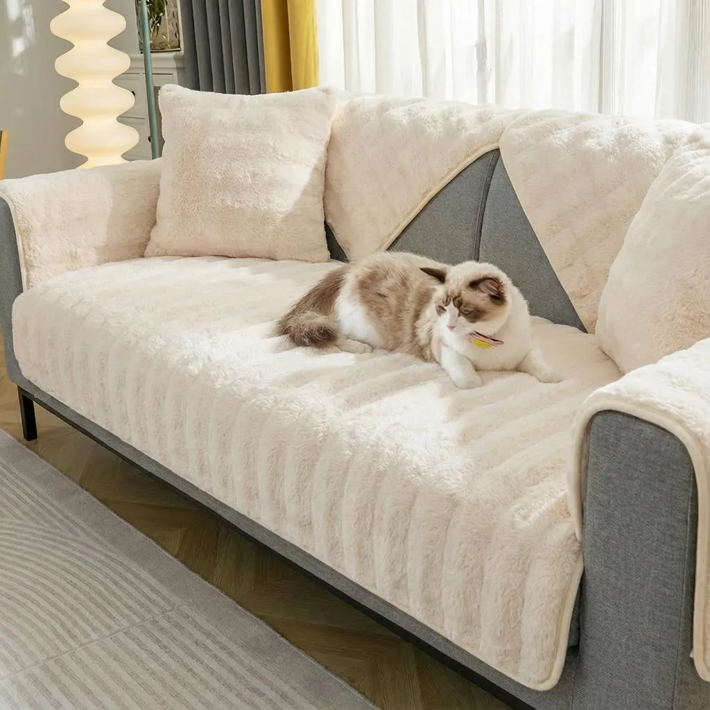 Copridivano Antigraffio Velluto Crema 90x160 - Ideale per Cani e Gatti