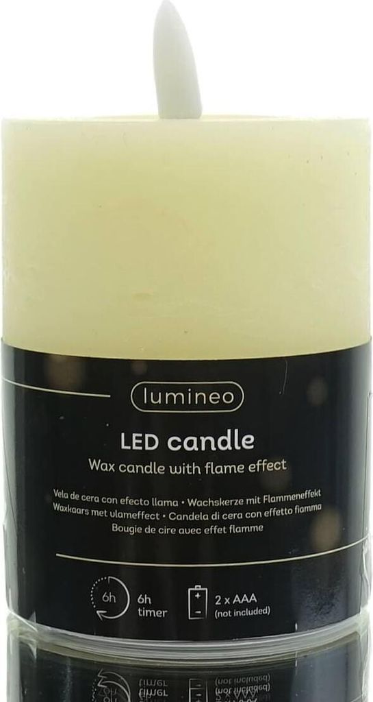 Lumineo Candela di cera LED per interni Crema effetto Immagine del prodotto 