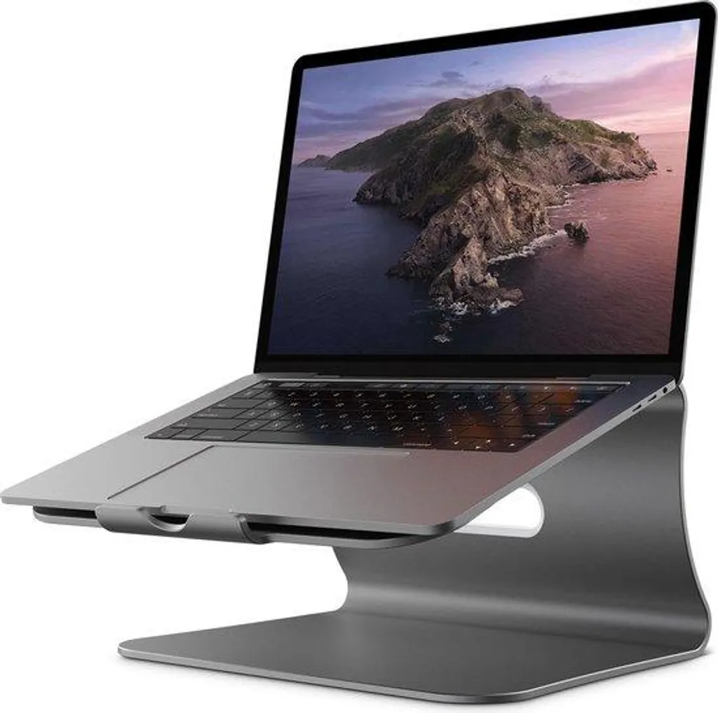 Support ordinateur 15,6 pouces aluminium argenté avec design ergonomique