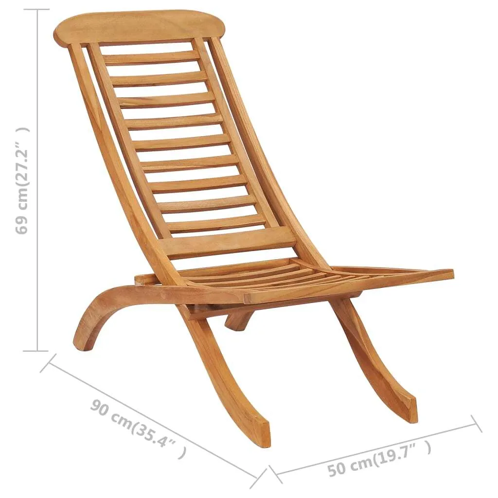 Chaise de jardin pliante météo-résistante en teck pour extérieur - 10