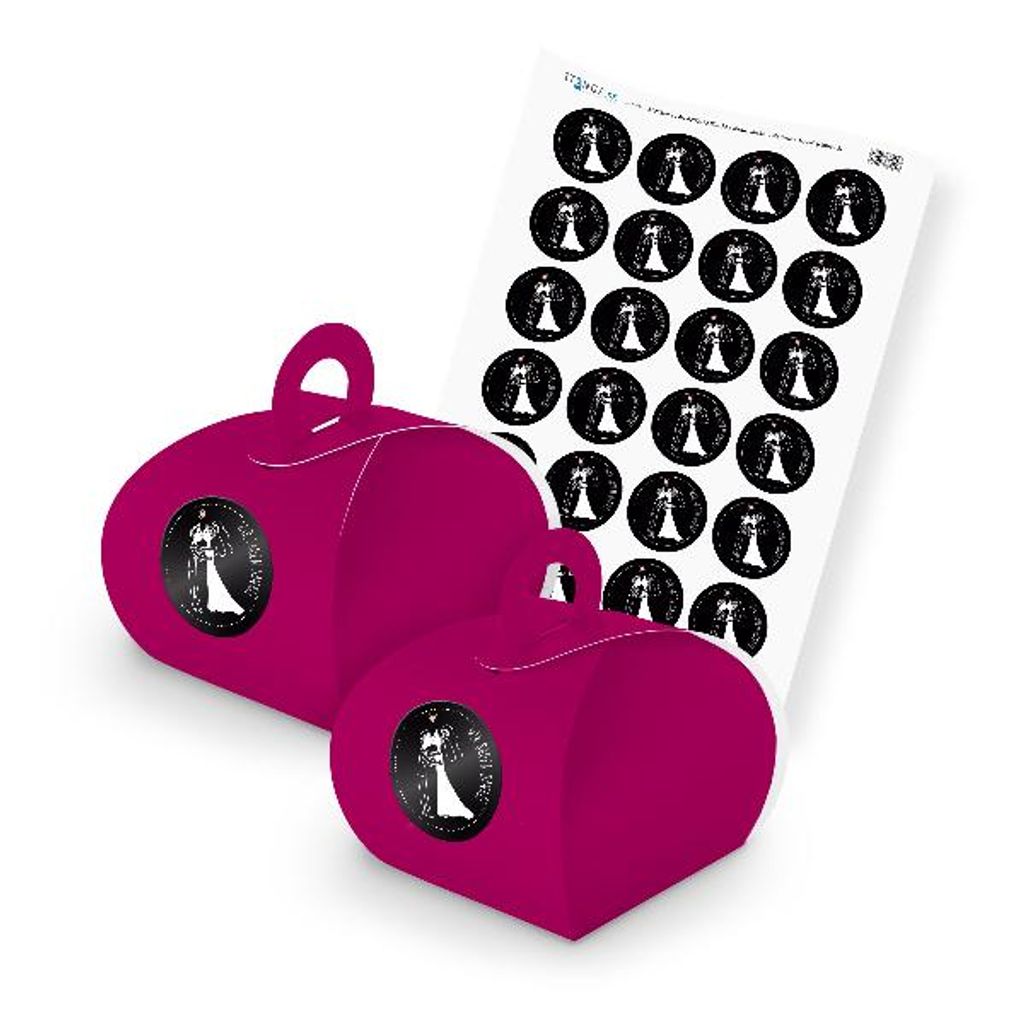 itenga SET Wir sagen Danke (Motiv 25) 24x Geschenkschachtel mit Griff pink + Sti