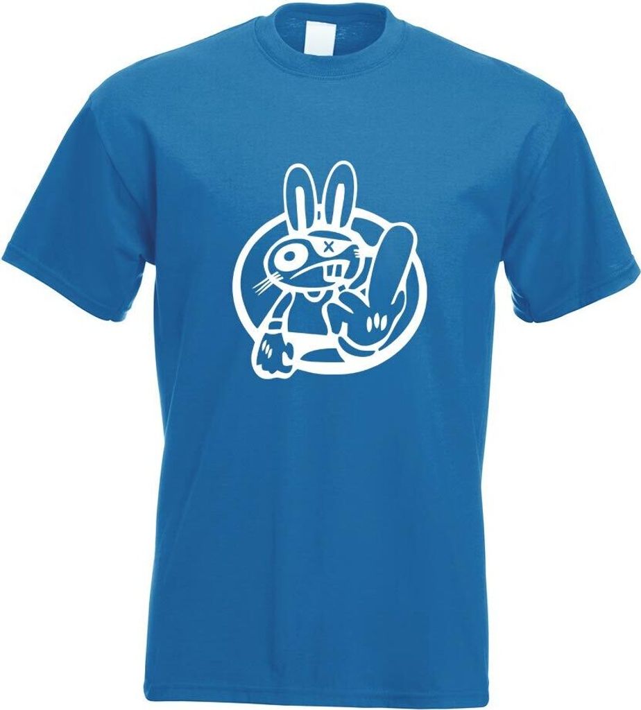 Kiwistar - T-Shirt - royal - Drift Rabbit Motiv Bedruckt Funshirt Design Print - mit Motiv Bedruckt - Funshirt Design - Sport - Freizeit - Herren - M
